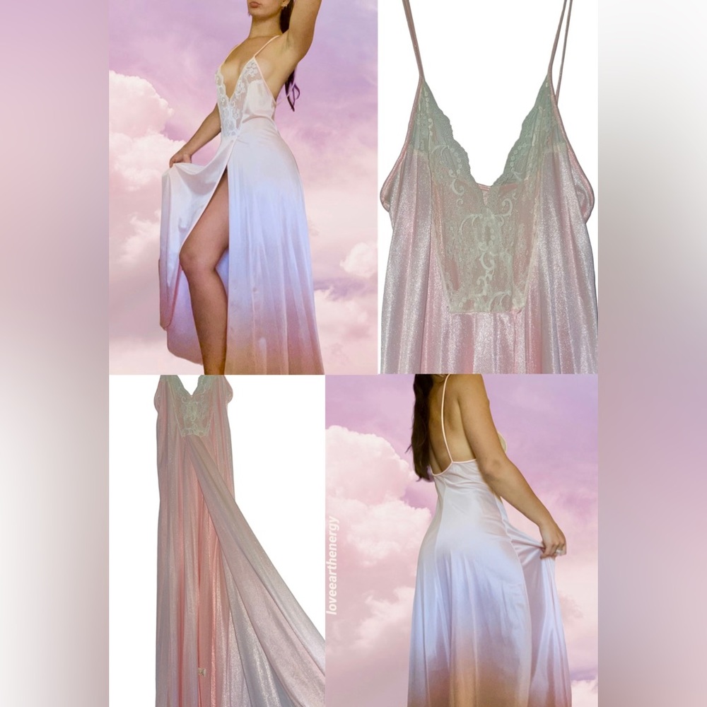 Vintage Val Mode | Pink Front Slit Gown